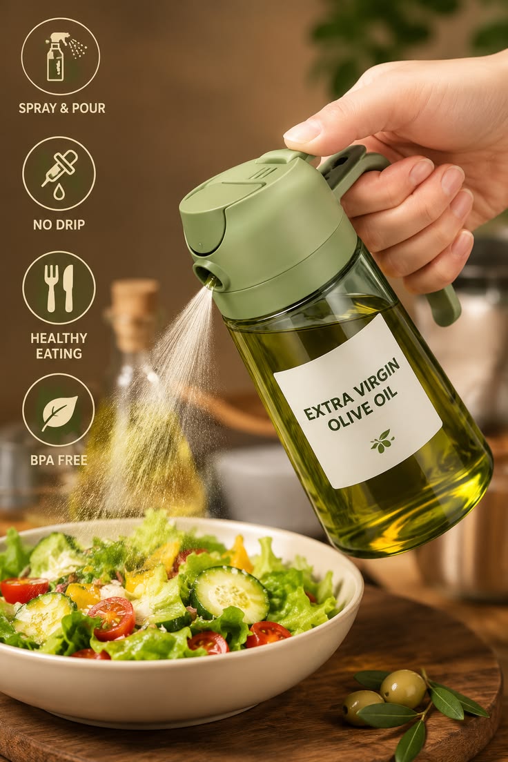 Glass Oil Spray Bottle Grey 3cm Spray Nozzl