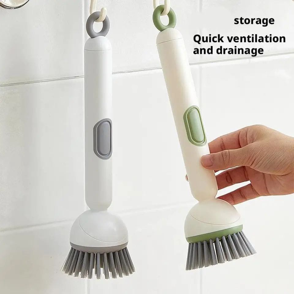 Smart Liquid Dispensing 360-Degree Kitchen Cleaning Brush