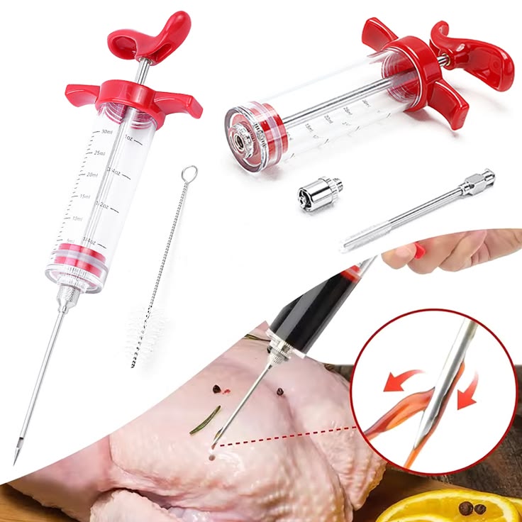 stylish red injection tool for chicken & Beaf
