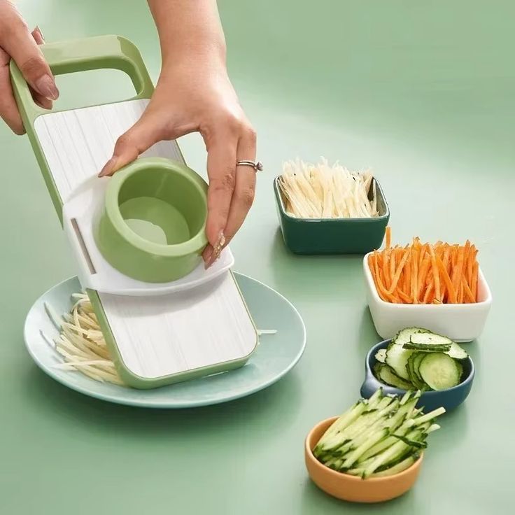 Mint Green Vegetable Slicer with 5 Blades