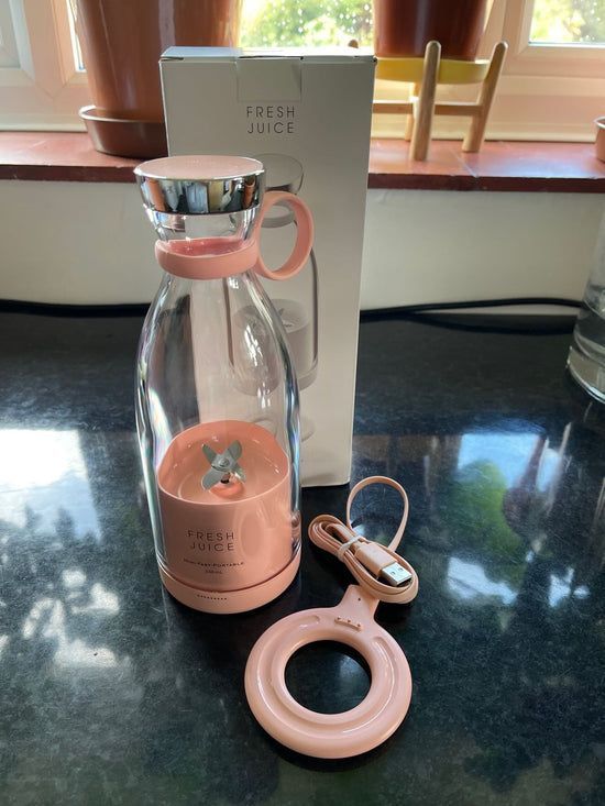 Mini Blender Pink Clear ABS for Home Office