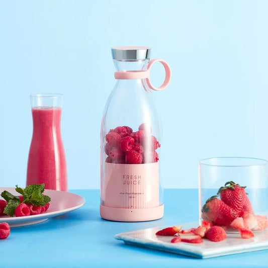 Mini Blender Pink Clear ABS for Home Office
