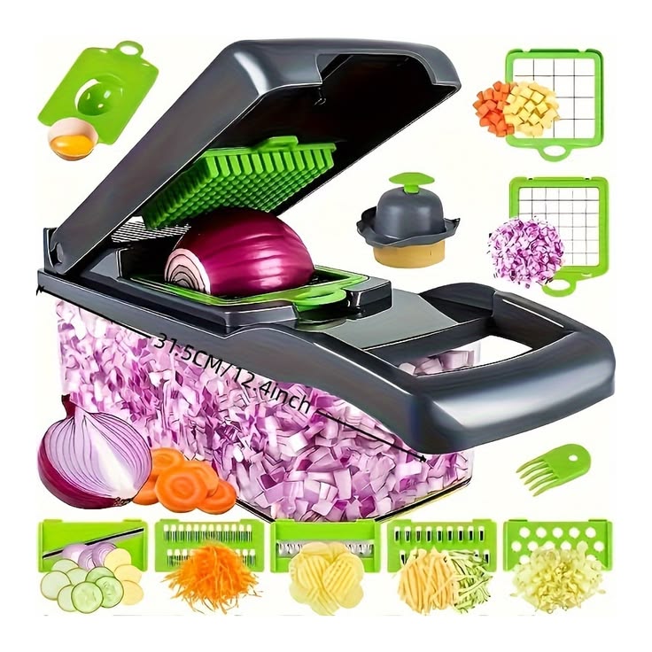 Multicolor Vegetable Cutter with 7 Blades for Easy Slicing Dicing