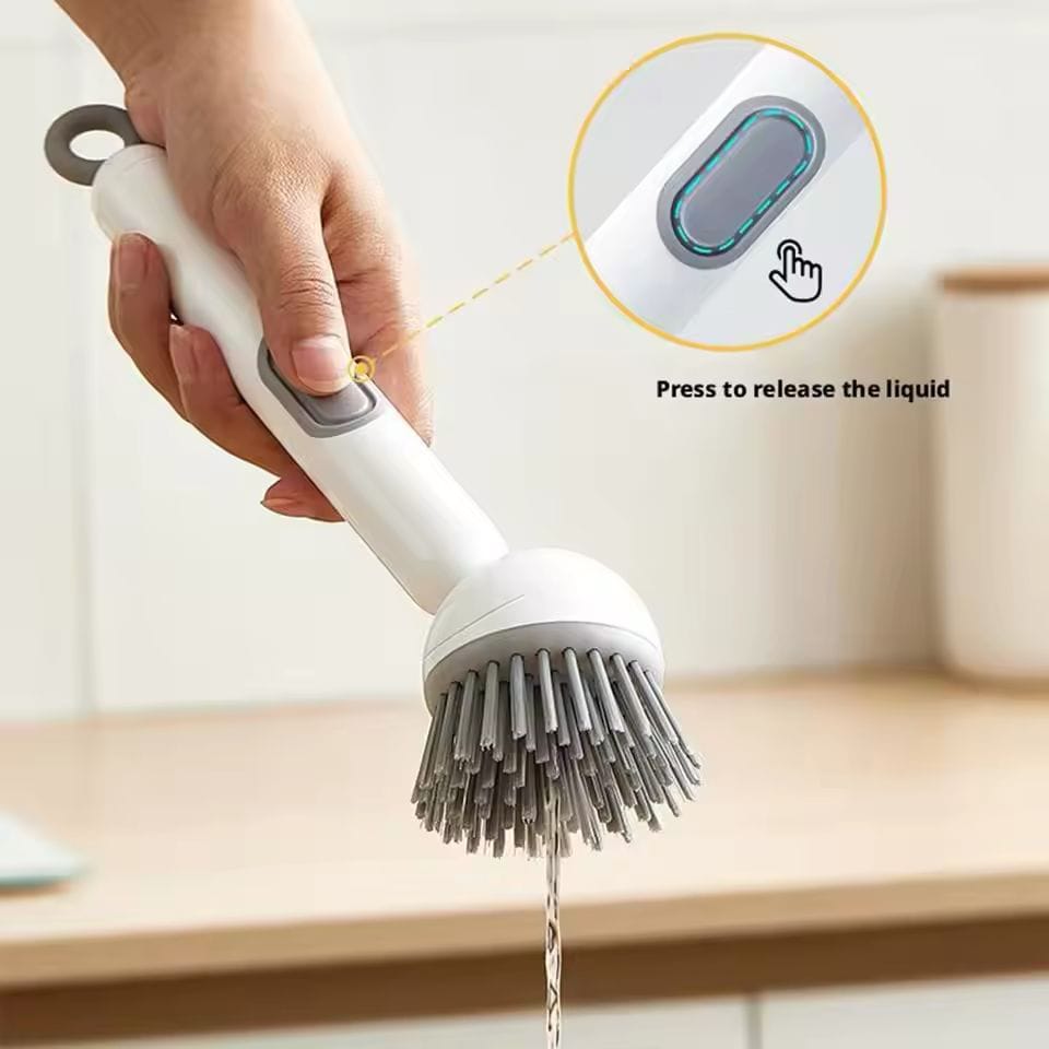 Smart Liquid Dispensing 360-Degree Kitchen Cleaning Brush