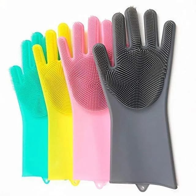 Magic Silicone Dishwashing Scrub Gloves