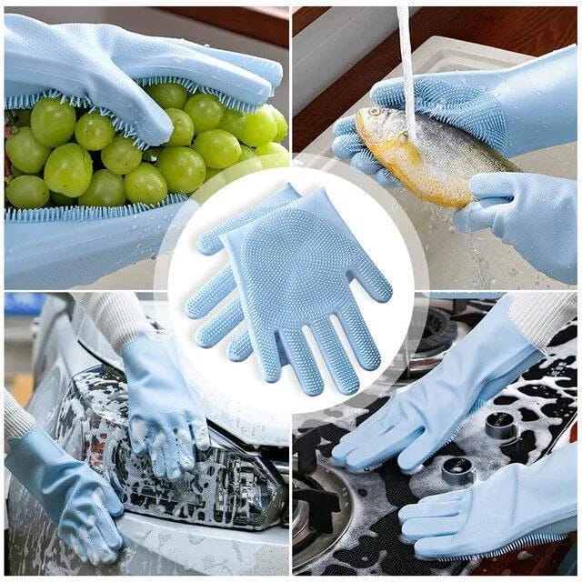 Magic Silicone Dishwashing Scrub Gloves