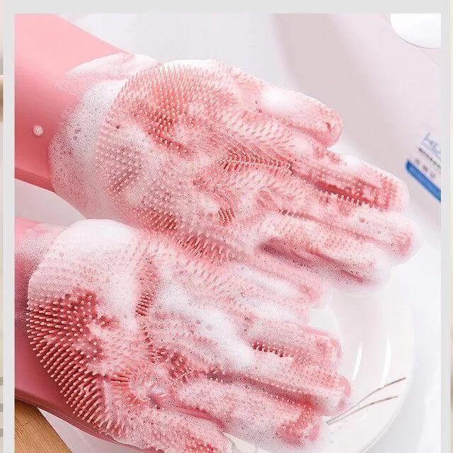 Magic Silicone Dishwashing Scrub Gloves