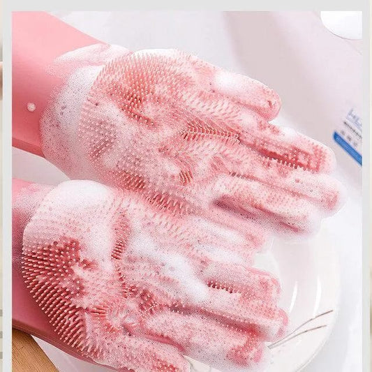 Magic Silicone Dishwashing Scrub Gloves