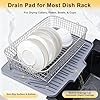 icone Dish Drying Mat for Kitchen Counter,Non-Slip Dish Drying Pad with Drain Lip,Heat Resistant Sink